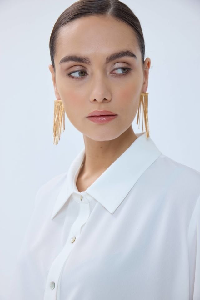 Krep Gömlek - Beyaz