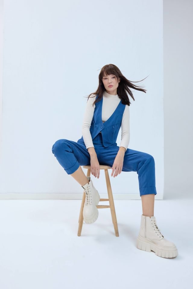 Kanvas Kalem Pantolon - Indigo