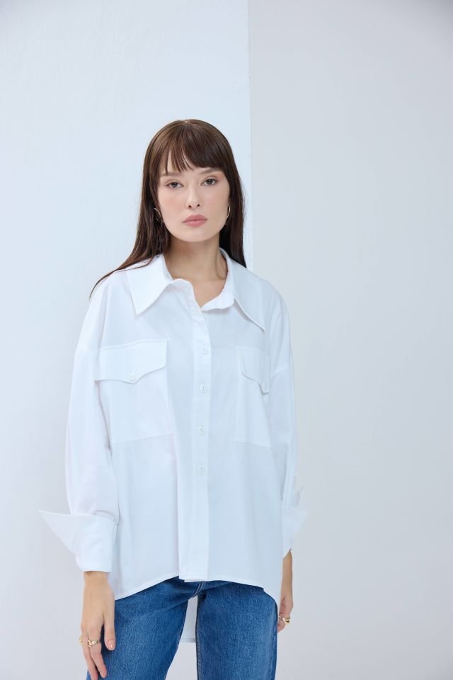 Koton Kaplumbağa Gömlek - Beyaz