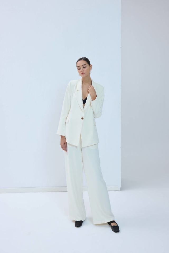 Oversize Blazer Ceket -Ekru