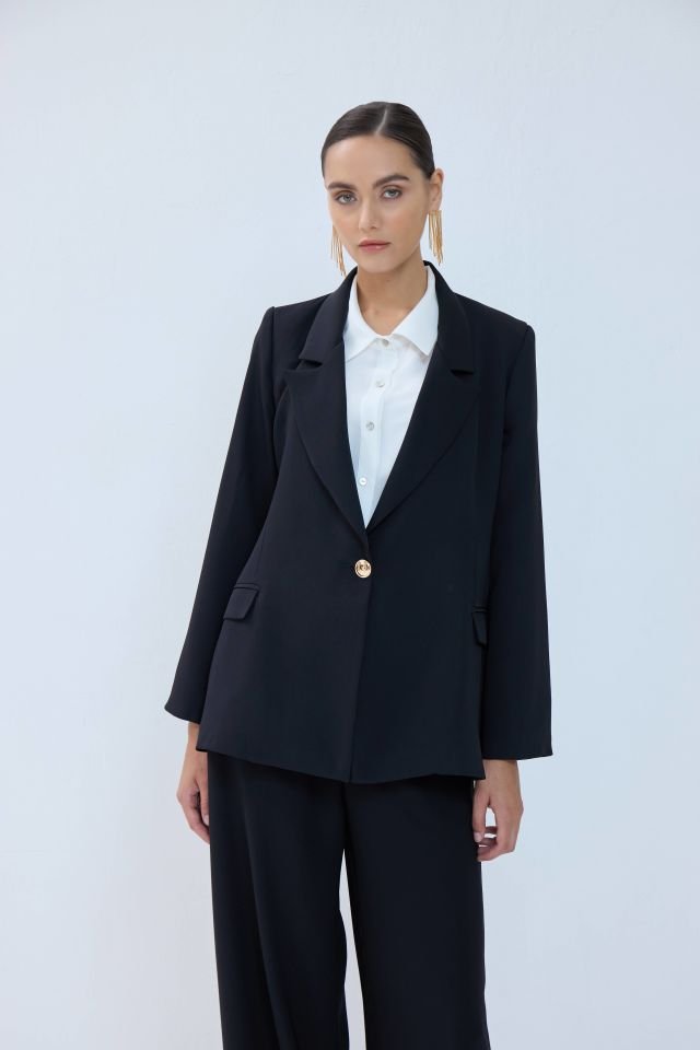 Oversize Blazer Ceket - Siyah