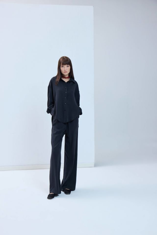 Beli Lastikli Tensel Pantolon - Antrasit