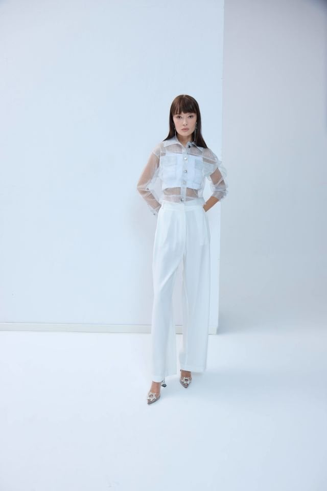 Palazzo Modal Pantolon - Beyaz